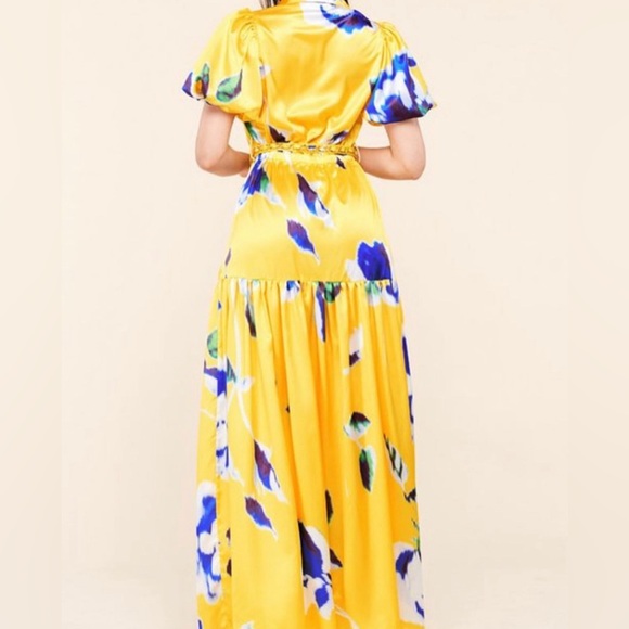 Yellow and blue collared dress - Picture 3 of 5